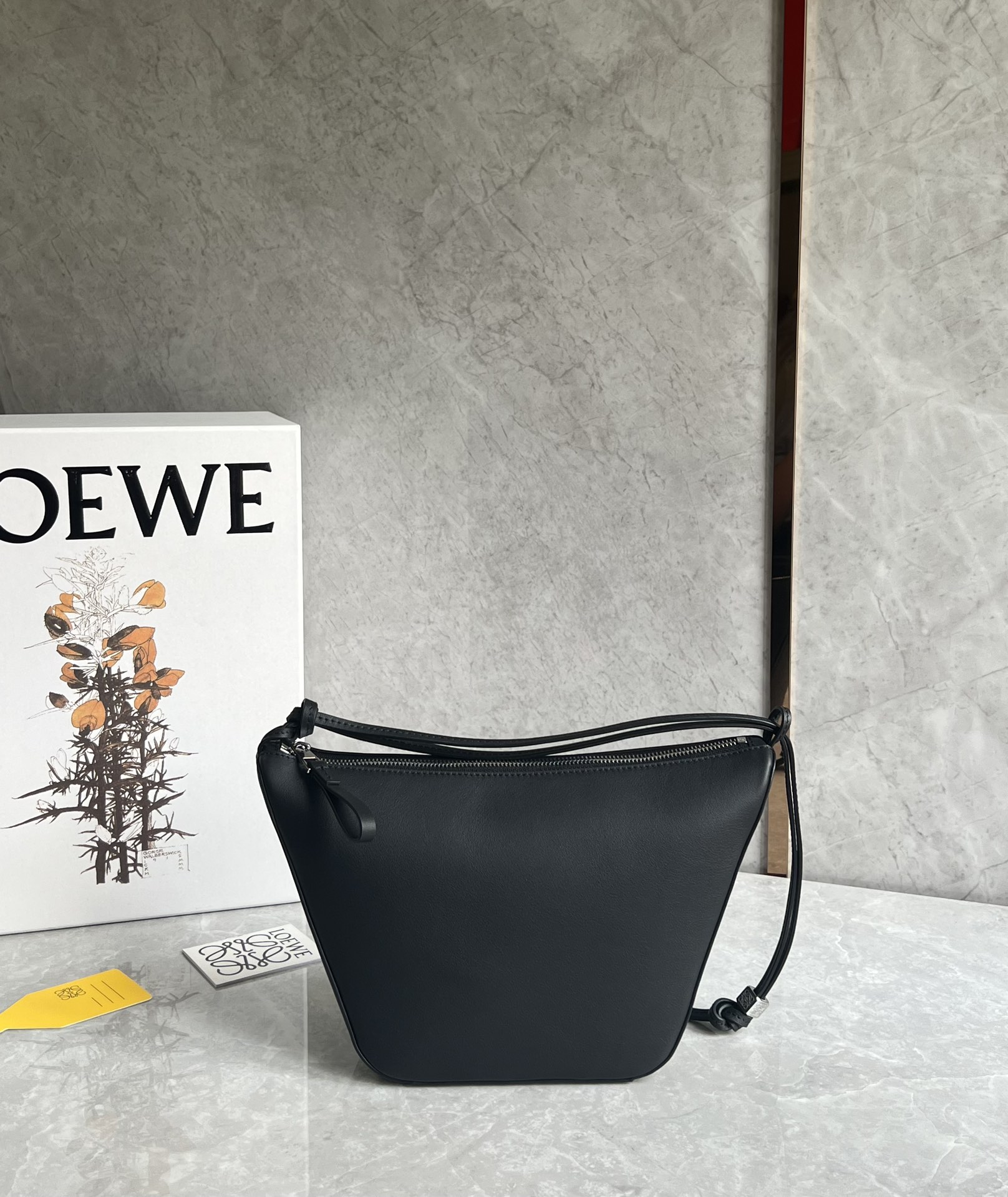 Loewe Mini Hammock Hobo Bag in Classic Calfskin Black